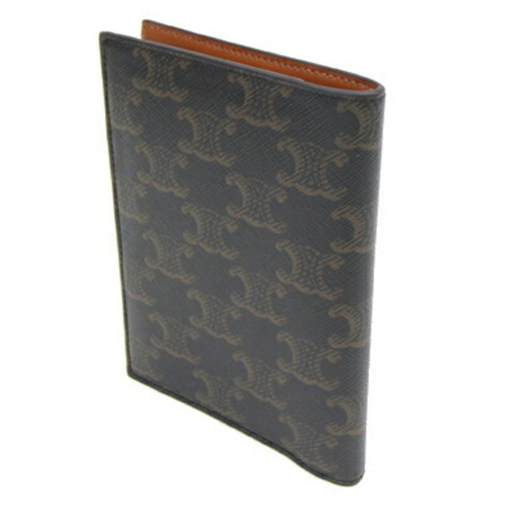 Celine Passport Case Triomphe Cover 4M3432AK1.04BT Black Tan PVC Leather Men ... - Picture 2 of 5